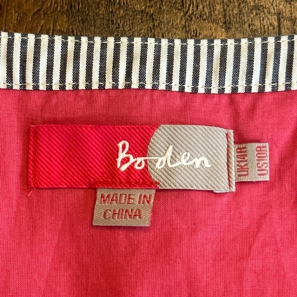 Boden | Sheath Dress with Appliqué Keyhole Neckline in Nantucket Pink/Red - Picture 6 of 9